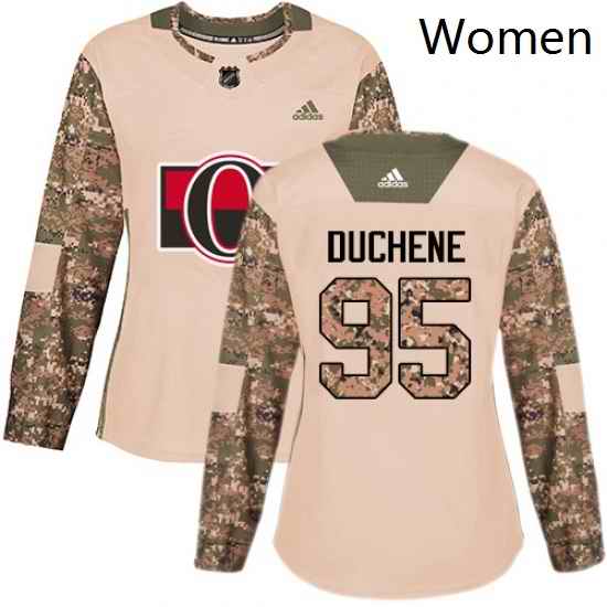 Womens Adidas Ottawa Senators 95 Matt Duchene Authentic Camo Veterans Day Practice NHL Jersey